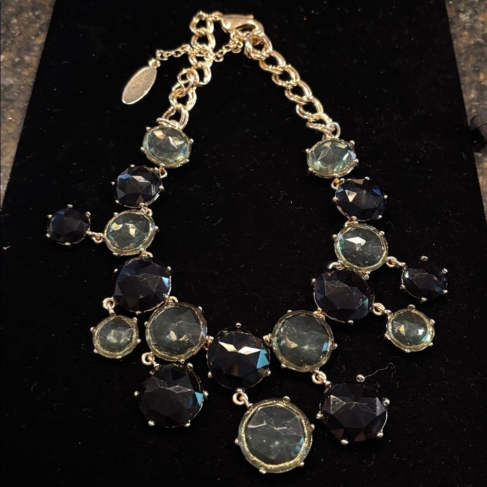 Chicos Gold and Green Statement Necklace